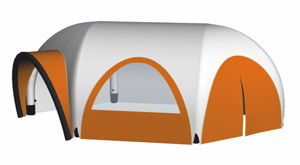 aufblasbarer Pneumo Werbepavillon mit Optionen: halbrunde Fenster, Zipper und Sunroof