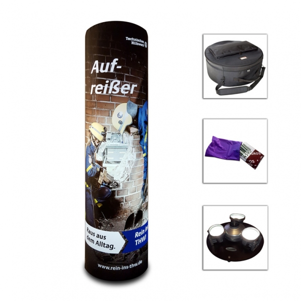 Messe-Set: leuchtende Werbesäule inkl. Tragetasche Ø60cm